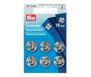 Capse de cusut, 15 mm, argintii - Prym 341249